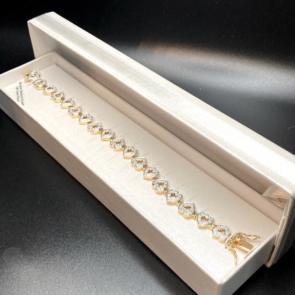 New Diamond Accent Gold Plated Bracelet